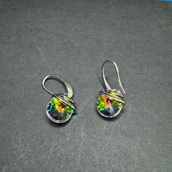 Silver Swarovski Crystal Earrings - Picture 1 of 5